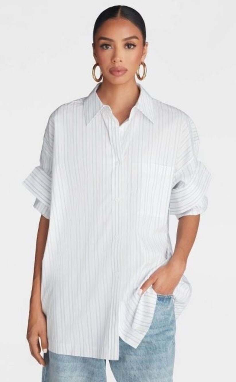 KBB by Kahlana The Tucked Sleeve Button-Down Shirt